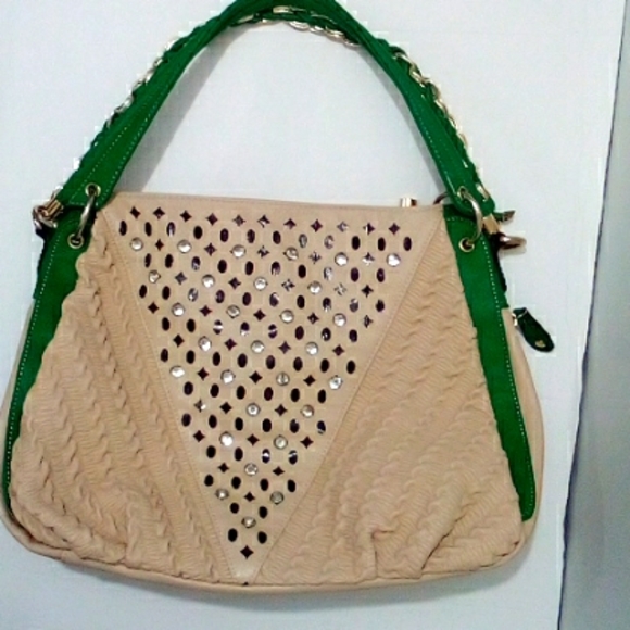 Kerry Cain tan green hobo bag - Picture 2 of 10